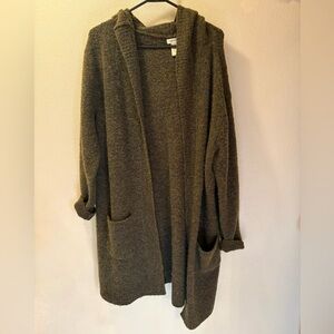 Max Studio Green Hooded Cardigan